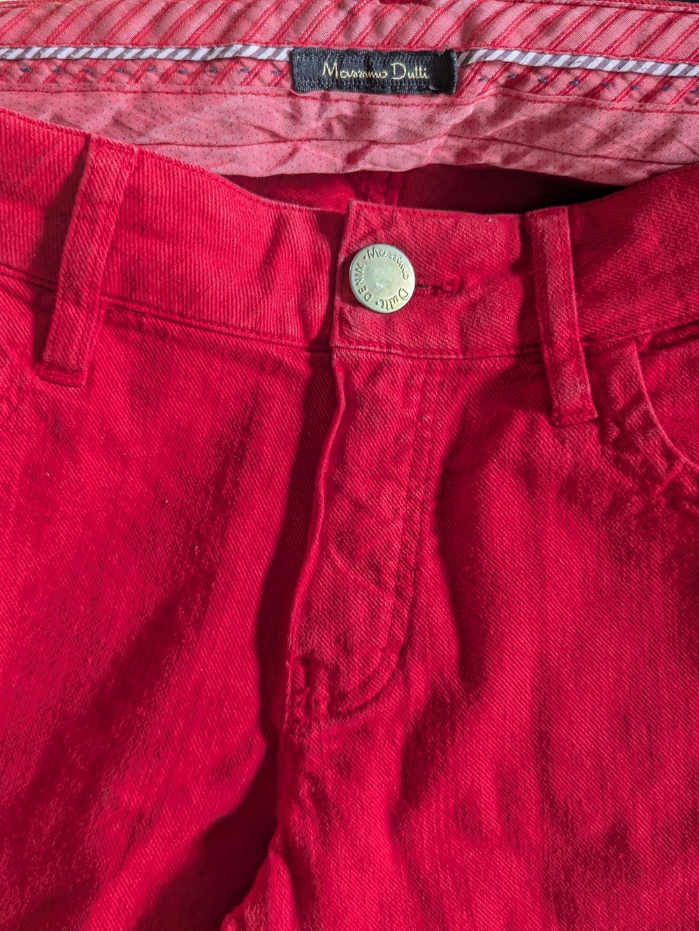 Massimo Dutti Red High-Waist Straight Leg Trousers Size US 4 / EU 36 $35
